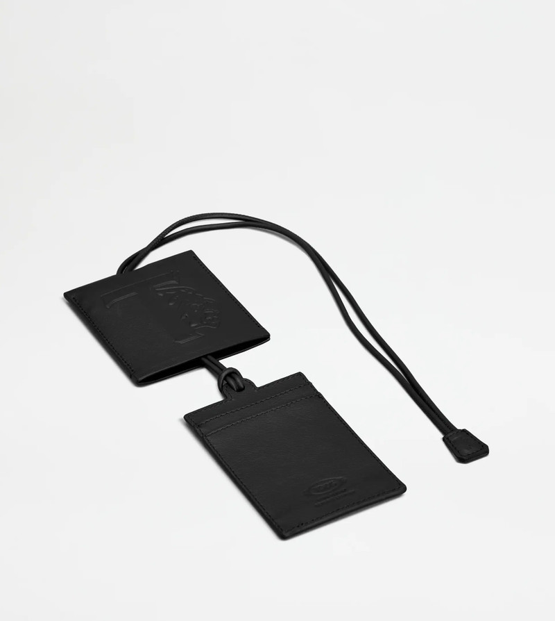TOD'S NECK CARD HOLDER IN LEATHER SMALL - BLACK 3