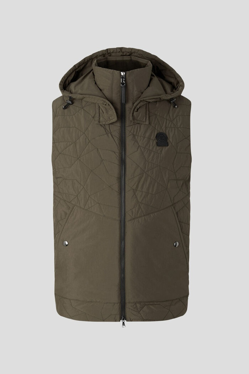 Simon Quilted waistcoat in Khaki 1