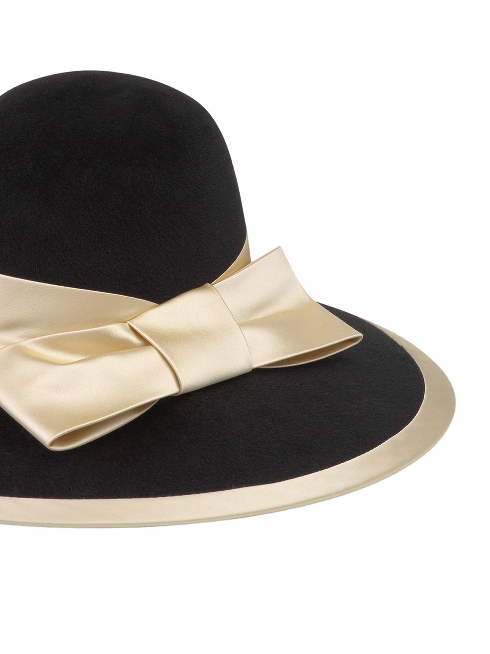 satin ribbon wide brim hat - 2