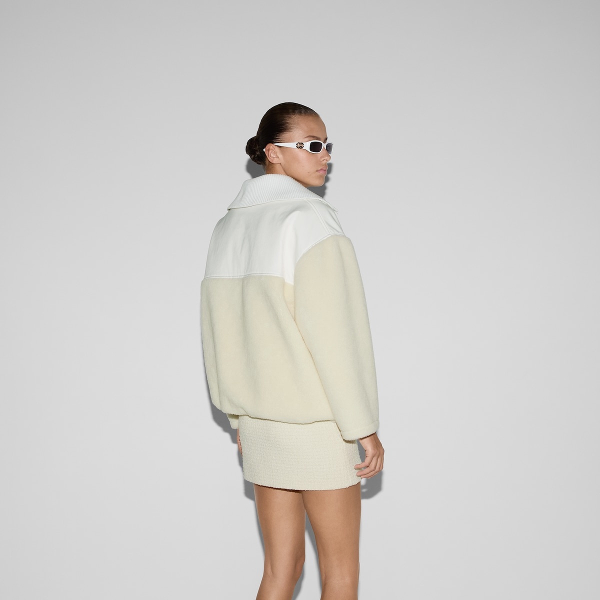 Wool blend fleece zip jacket - 4