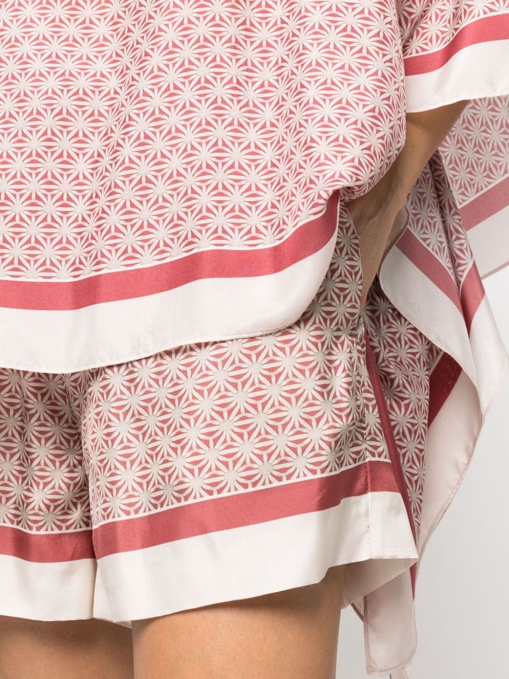 geometric-print silk shorts - 5