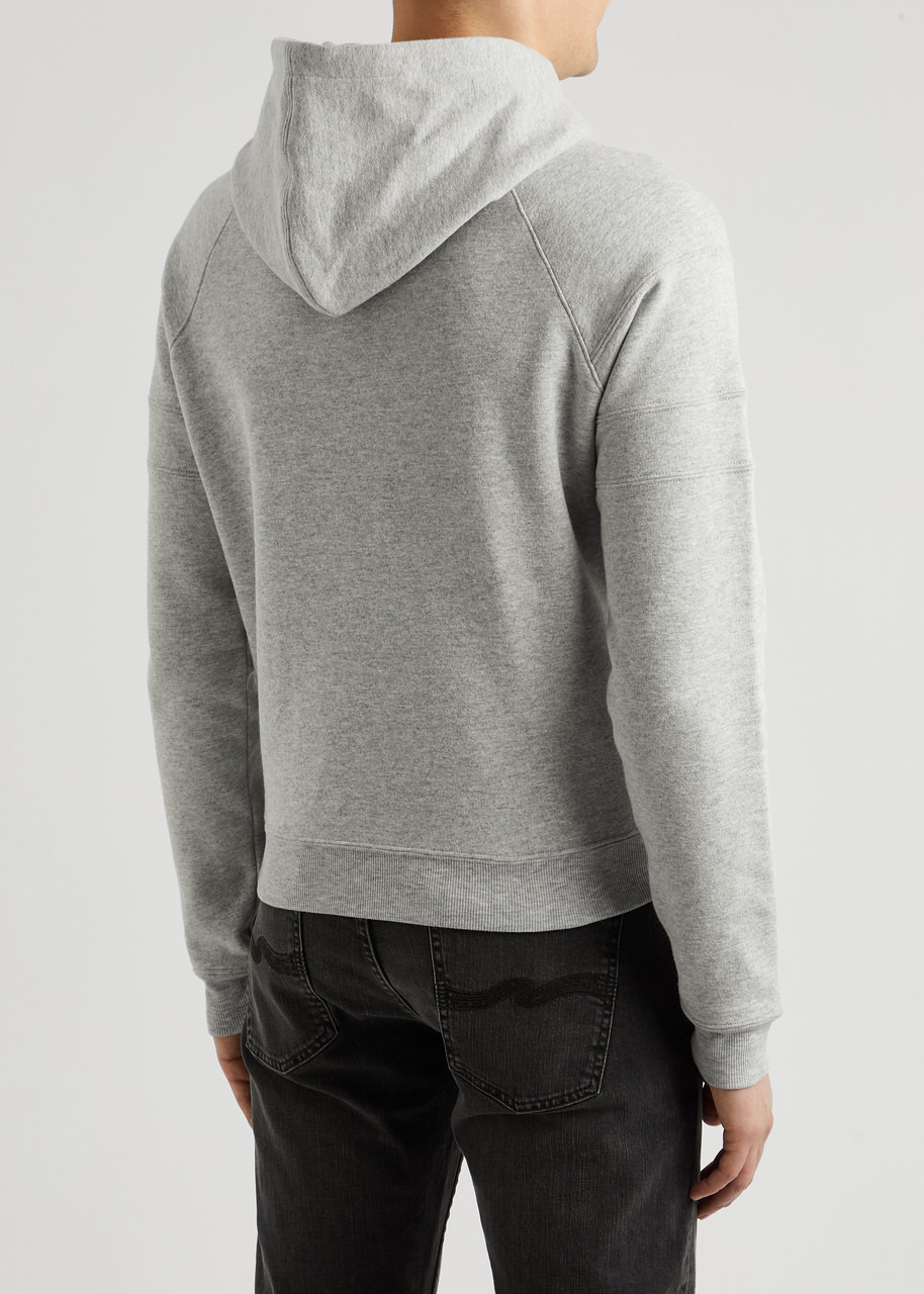 Logo hooded cotton-blend sweatshirt - 3