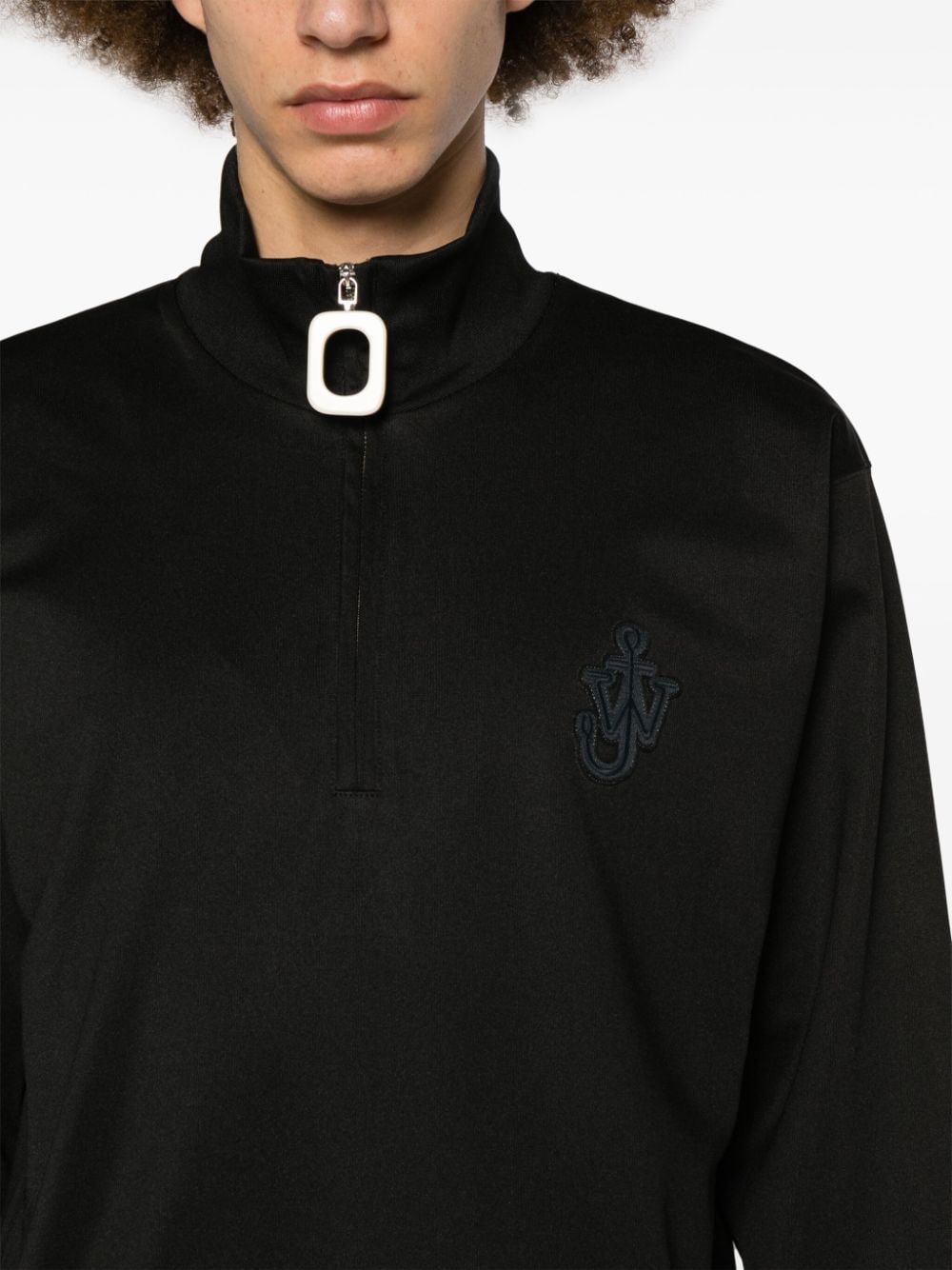 logo-patch zip-up sweatshirt - 5