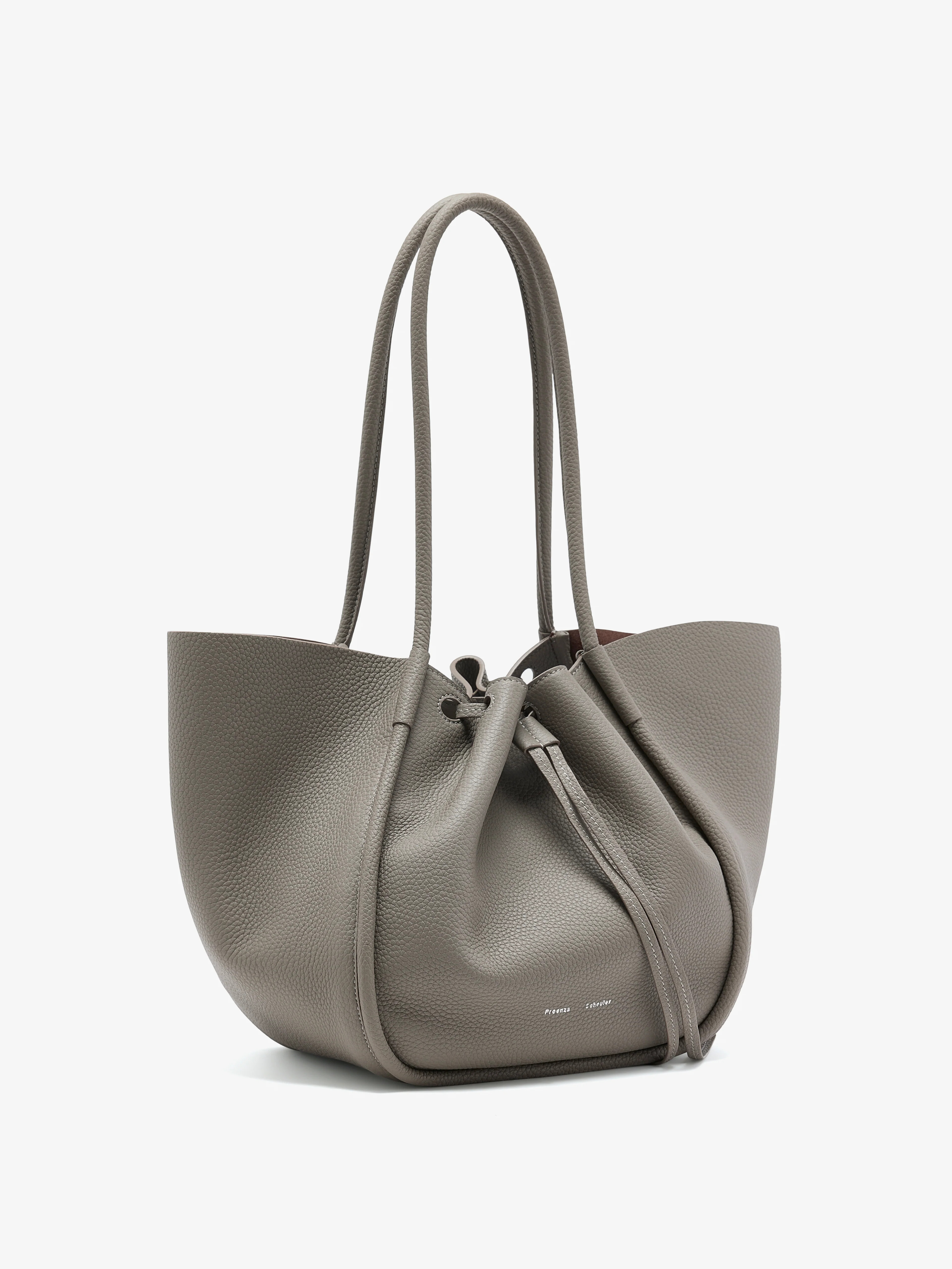 Large Ruched Tote in Soft Pebbled Calf - 3