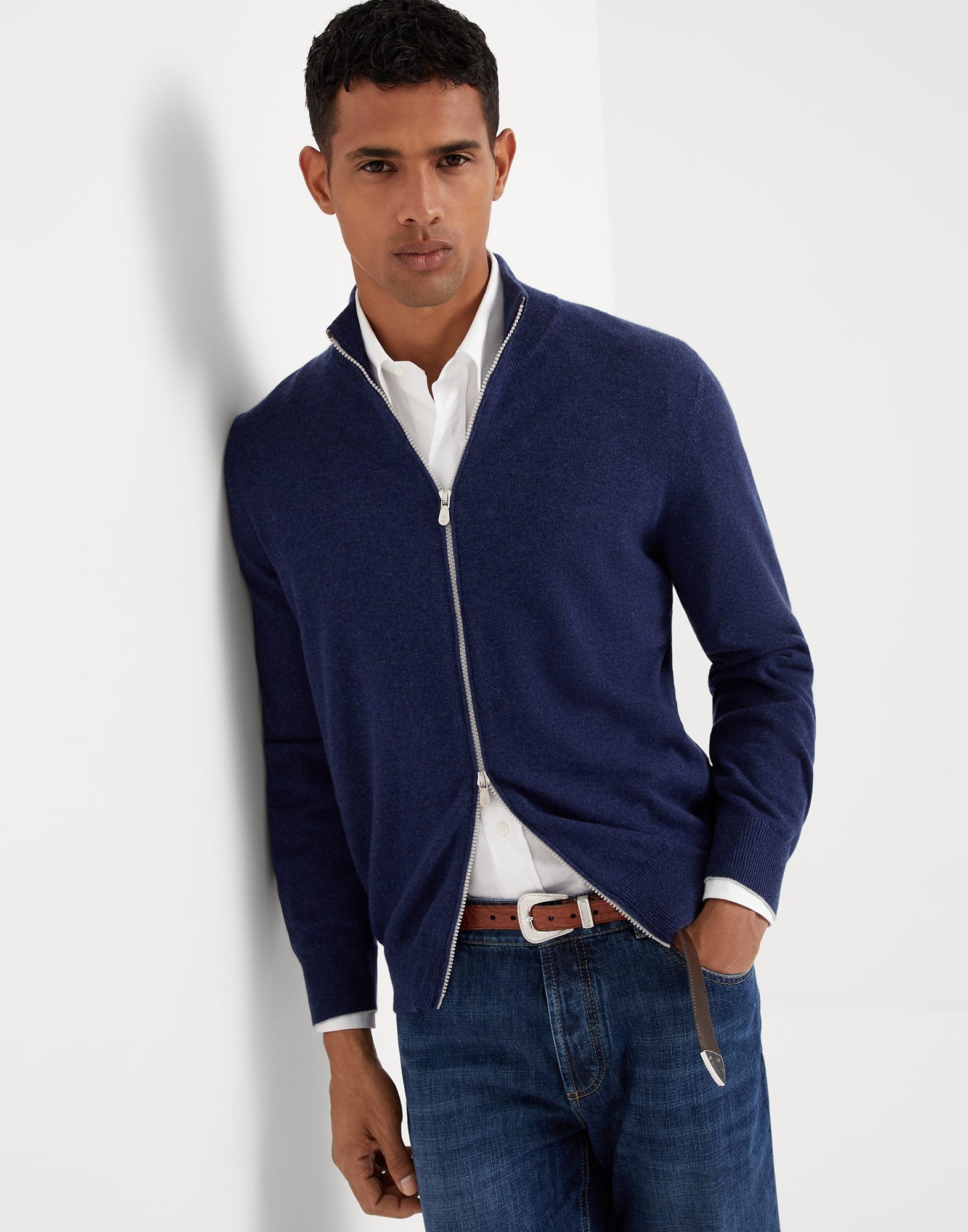 Cashmere turtleneck cardigan with zipper - 4