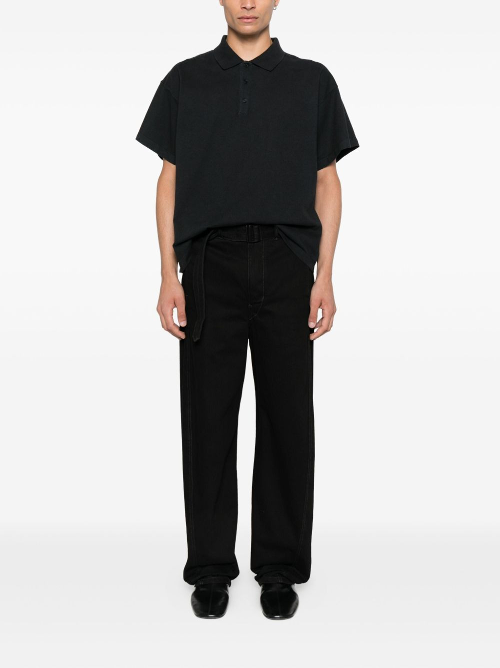 short-sleeve buttoned polo shirt - 2
