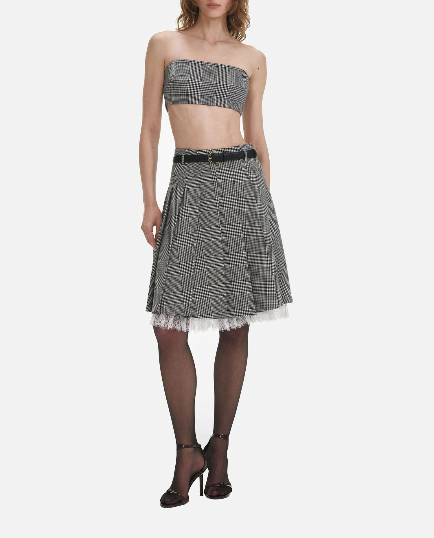 PRINCE OF WALES CHECK PLEATED MIDI SKIRT - 3