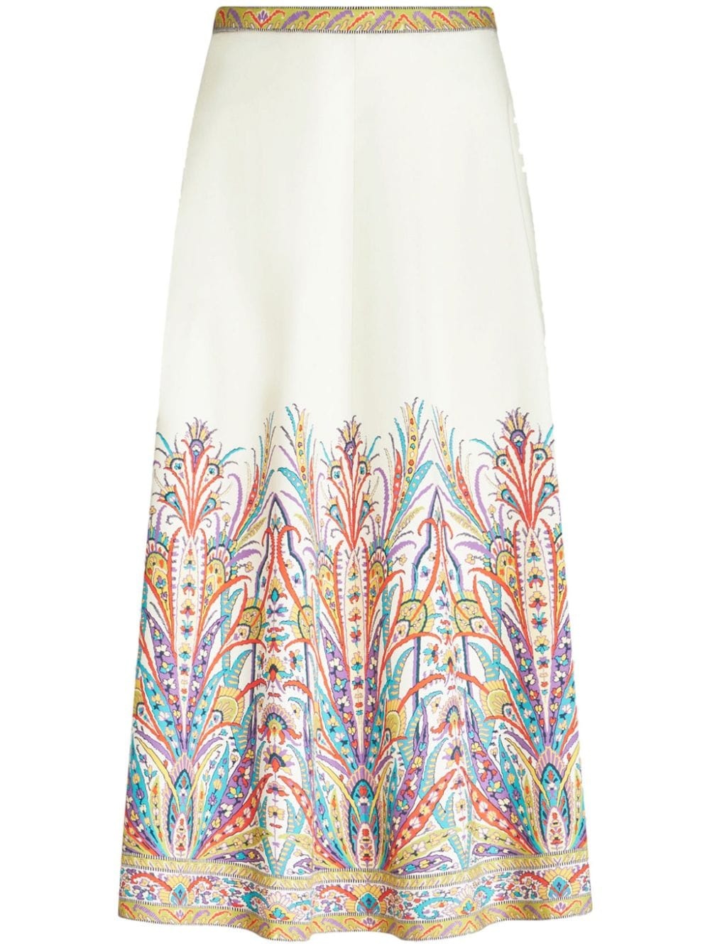 graphic-print cotton-blend midi skirt - 1