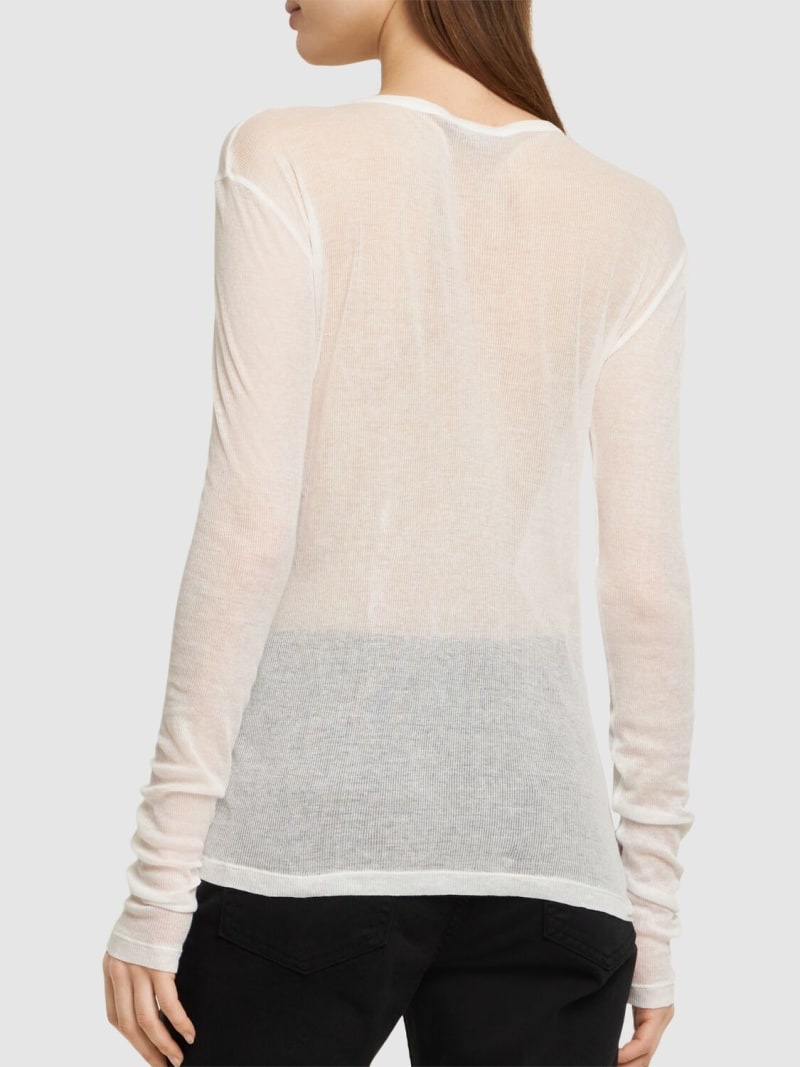 Fiene ribbed cotton long sleeve top - 3