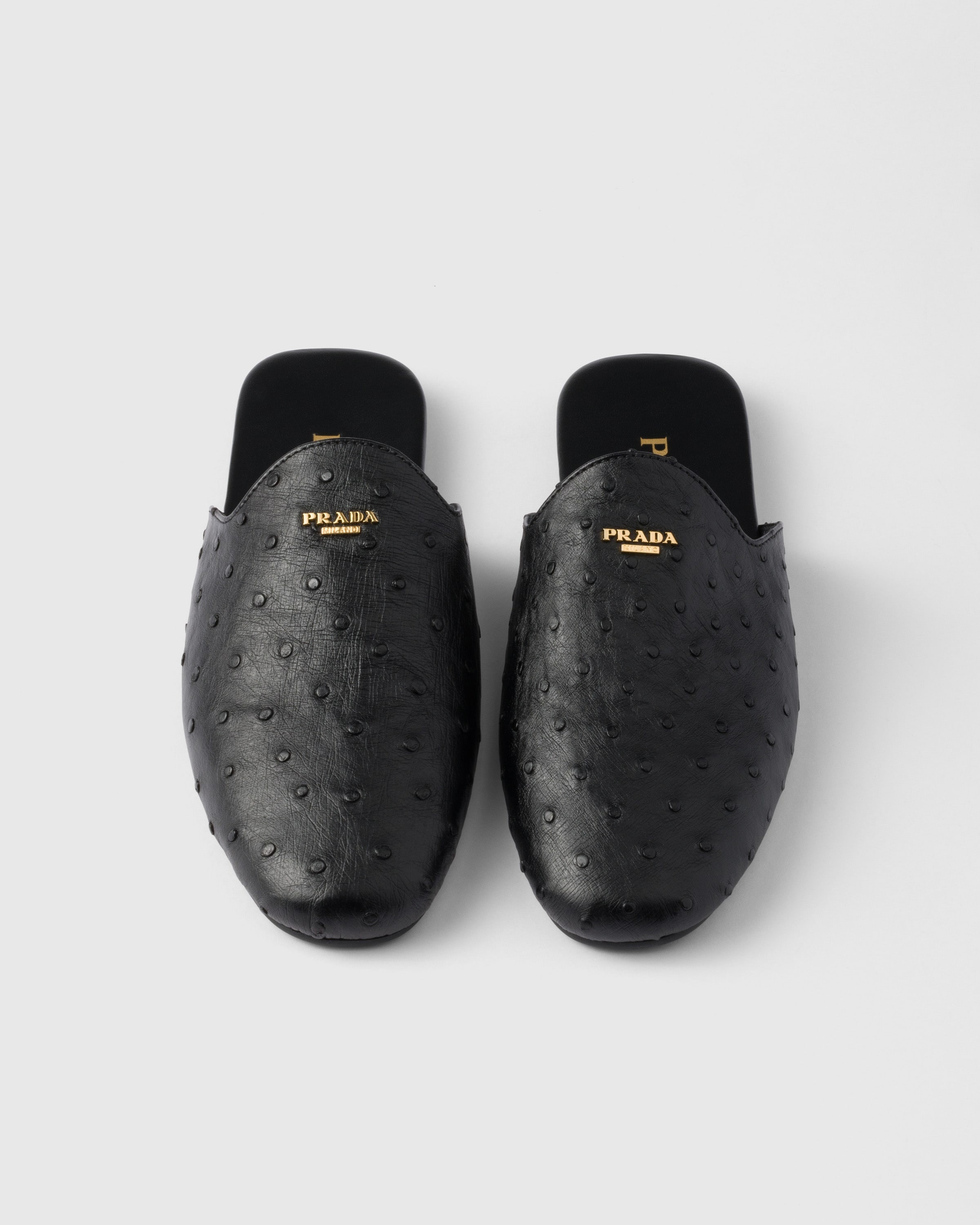 Ostrich leather mules - 3