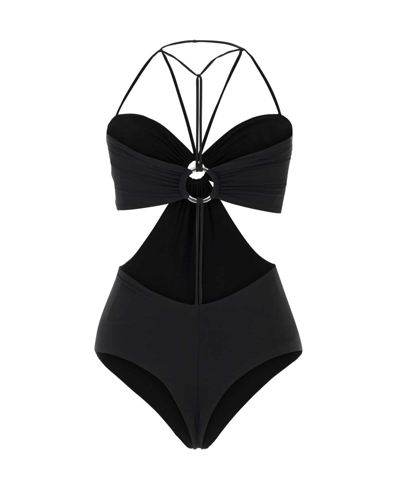 Black Stretch Polyester Swimsuit - 2