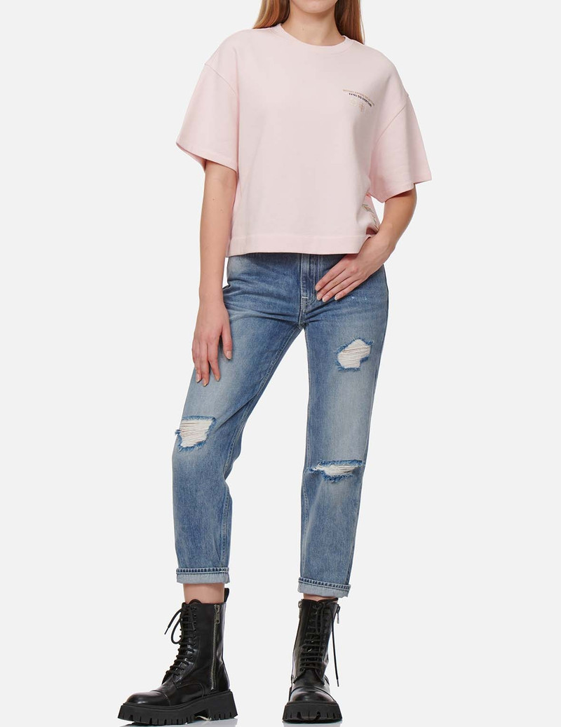 EVISU KAMON AND LOGO PRINT DROP-SHOULDER CROPPED SWEATSHIRT outlook