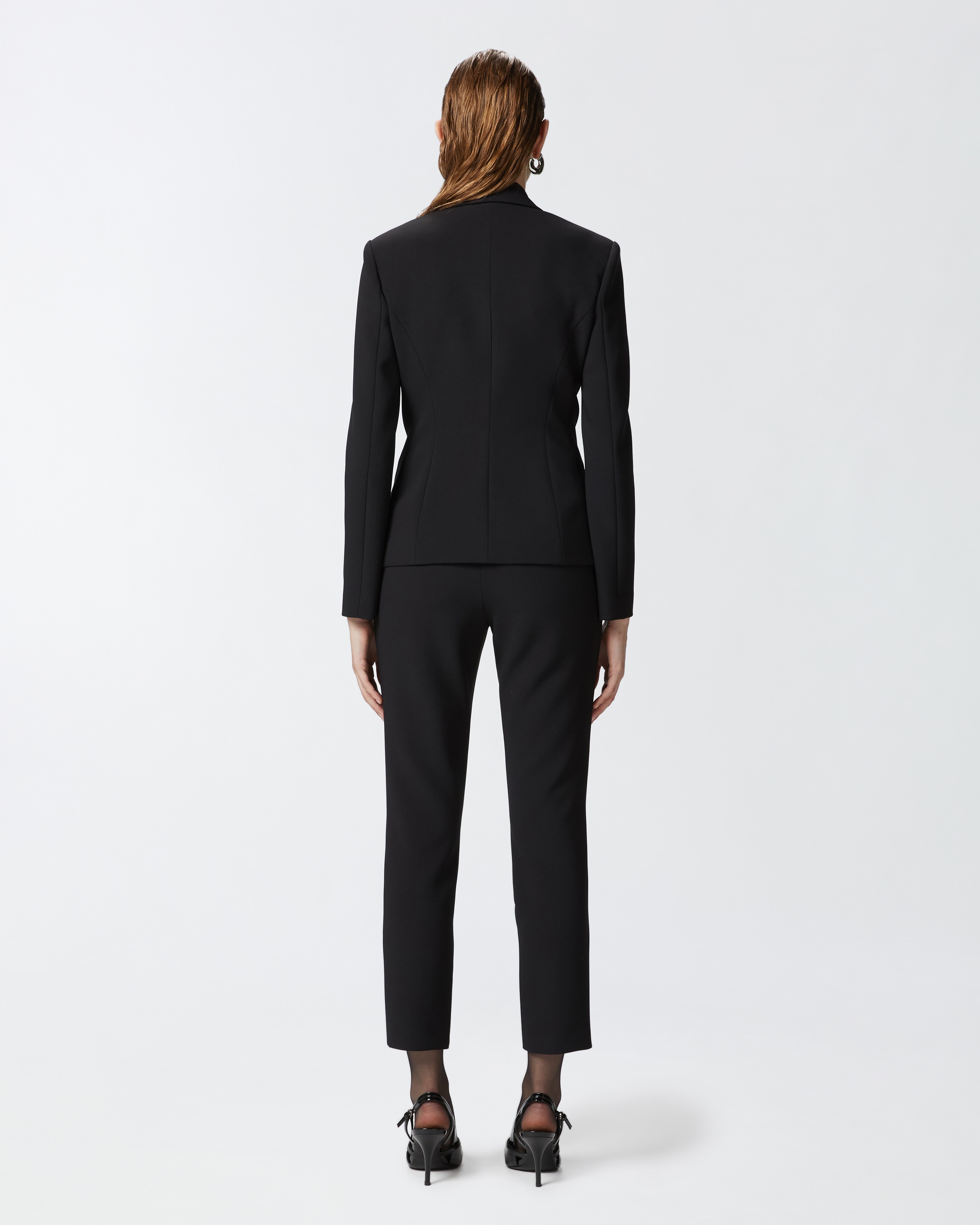 CREPE FABRIC JACKET WITH METAL ZIPS - 4