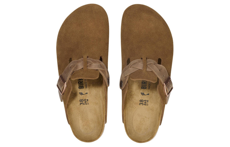 Birkenstock Boston Braided Suede Leather Narrow Fit Sandals 'Mink' 1026713 4