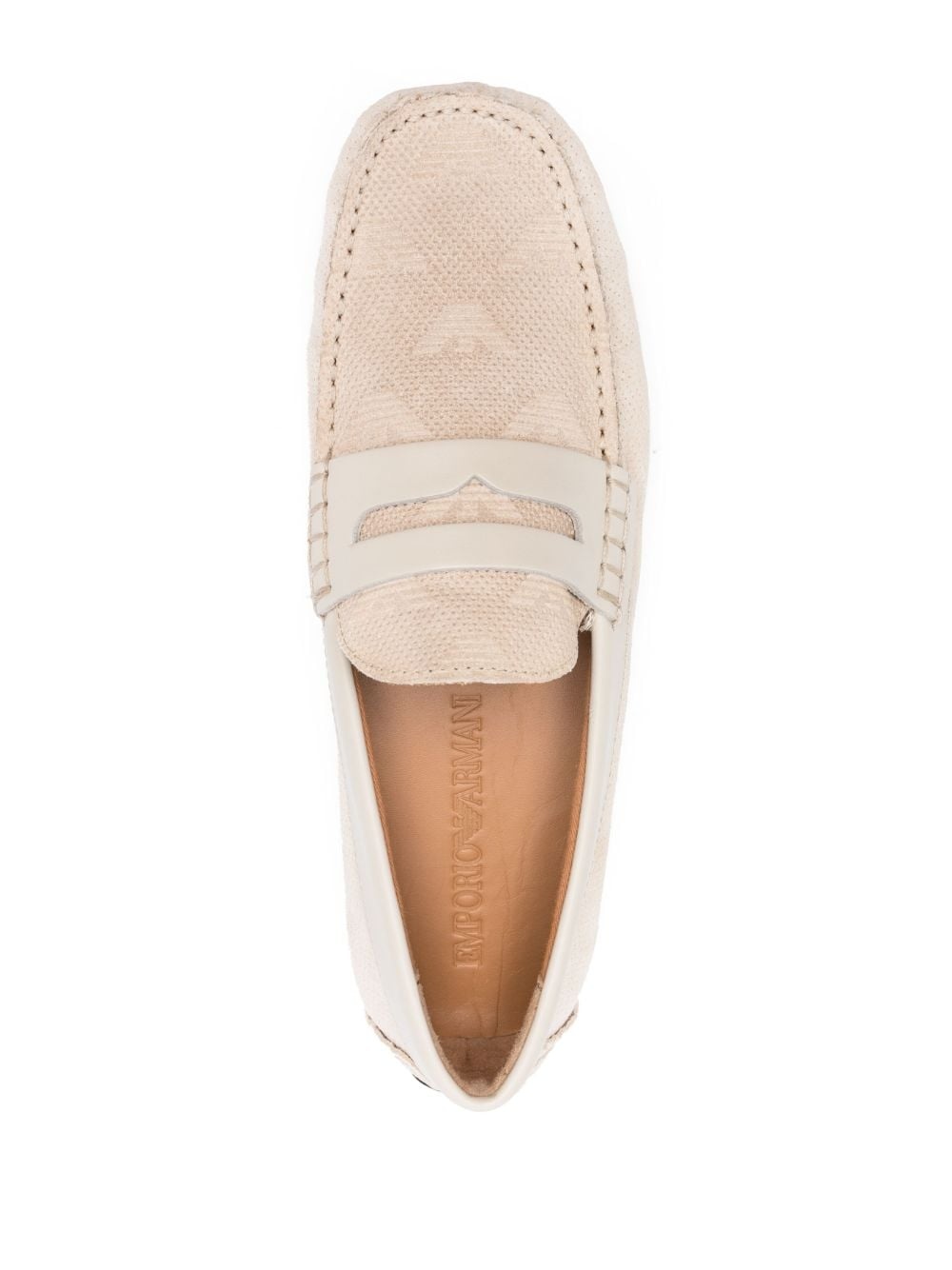 flocked-logo driving loafers - 4