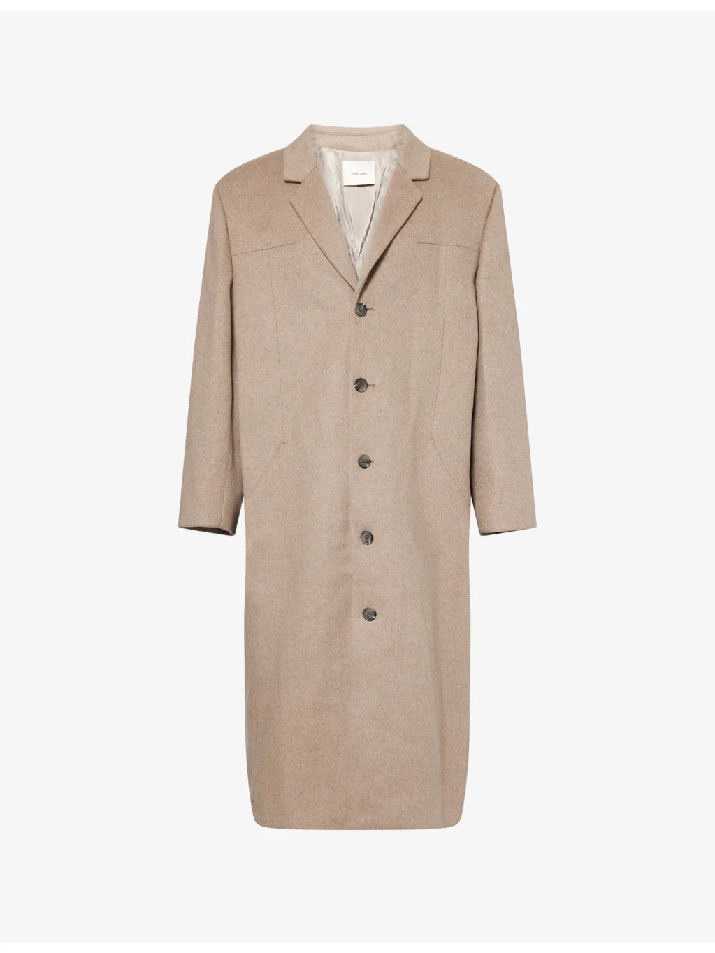 Structured Notched-Lapel Wool Blend Coat - 1