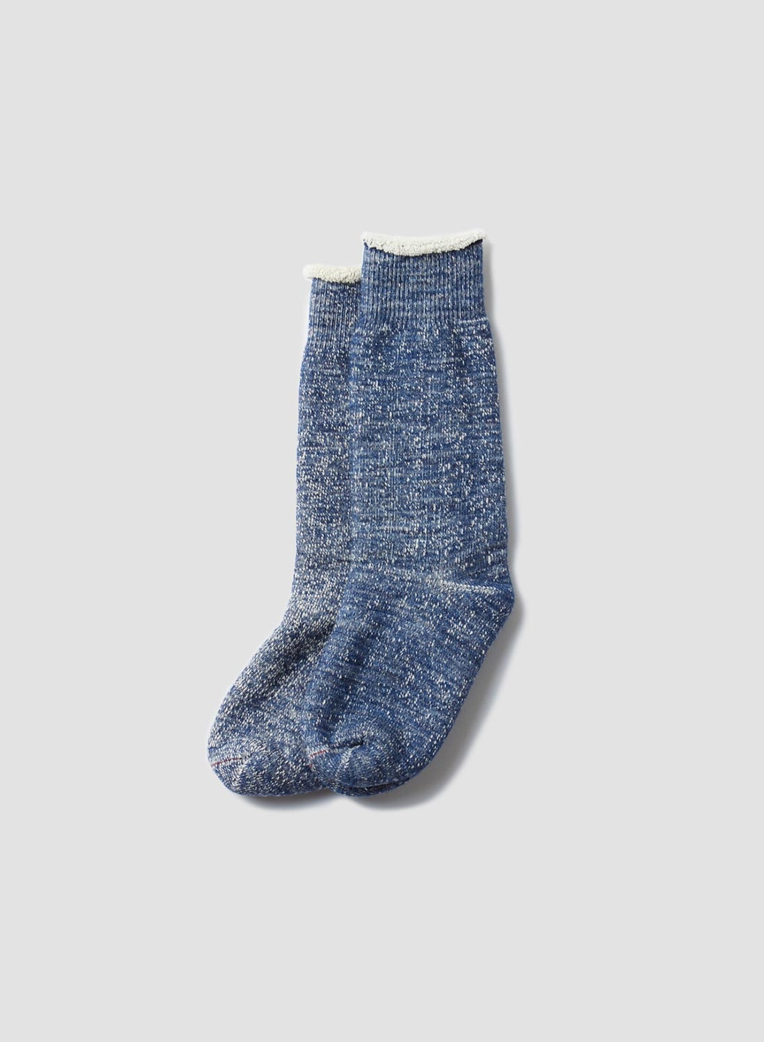 Rototo Double Face Crew Knitted Sock in Deep Ocean - 1