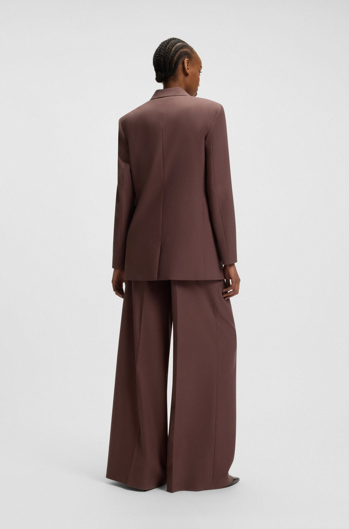 RELAXED-FIT BLAZER WITH FLOWER BROOCH - 4