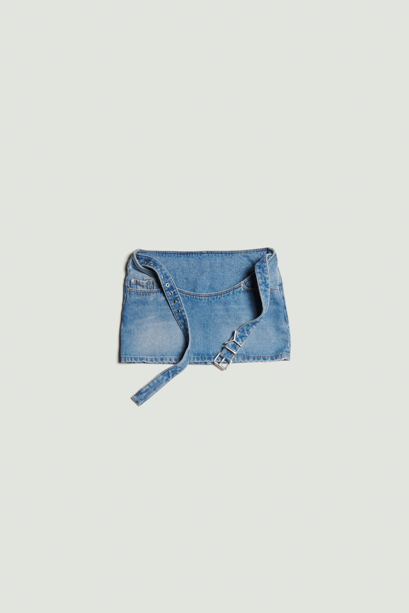 Y 벨트 Arc Denim 미니 스커트 6