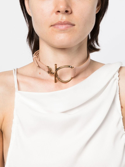 FERRAGAMO leather choker necklace outlook