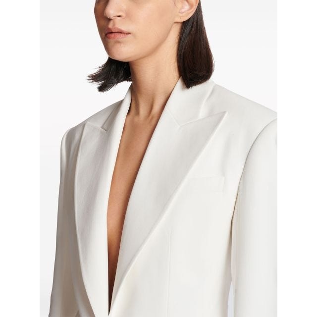 White 2-Button single-breasted crepe blazer - 6