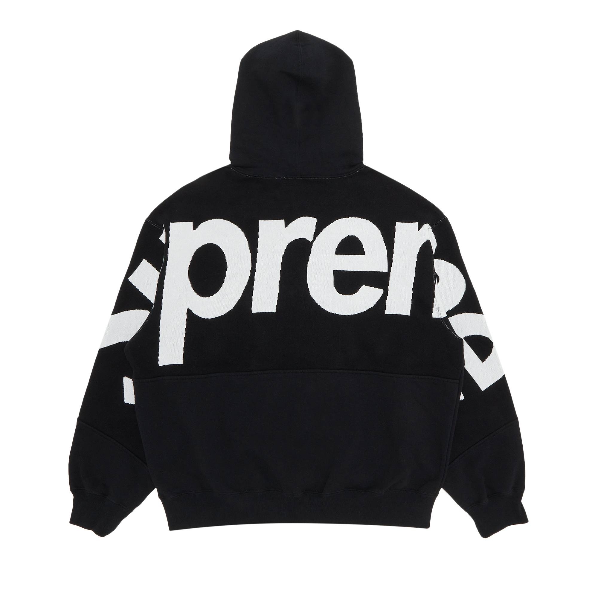 Supreme Big Logo Jacquard Hooded Sweatshirt 'Black' - 2