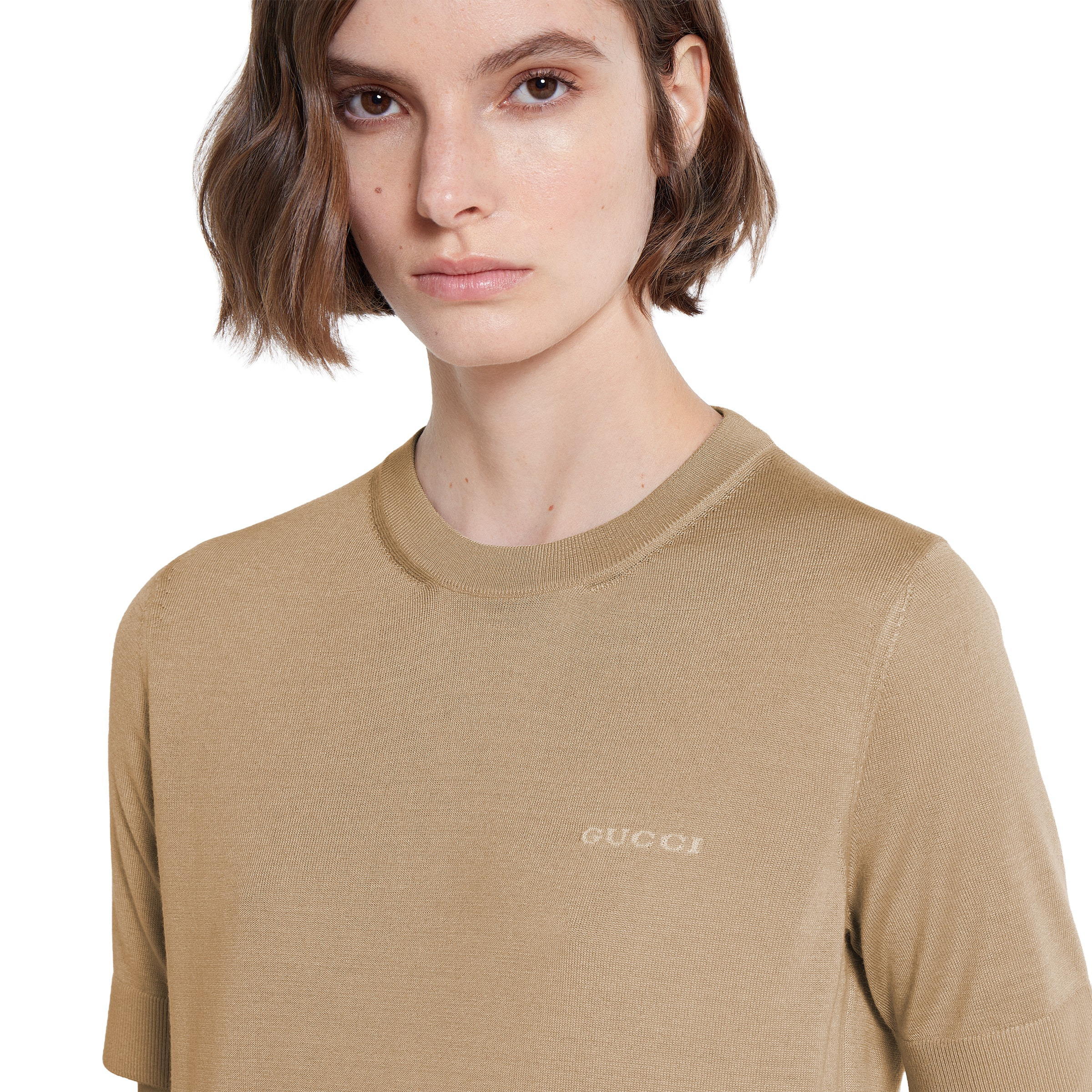 Cashmere and silk top with intarsia - 5