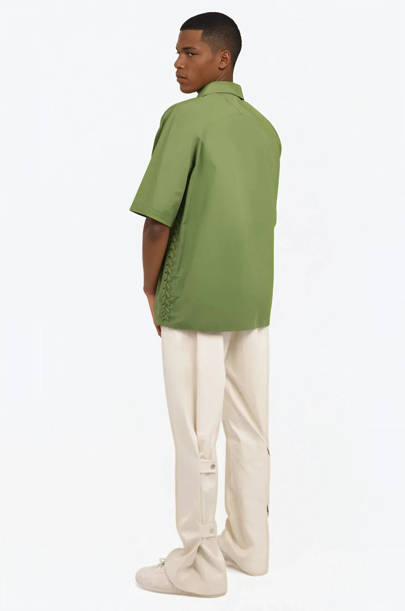 SANDED COTTON TROUSERS | SEA SALT - 3