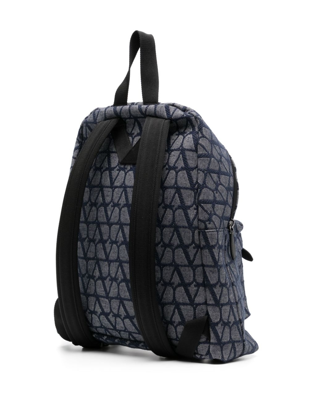 monogram-pattern zipped backpack - 3