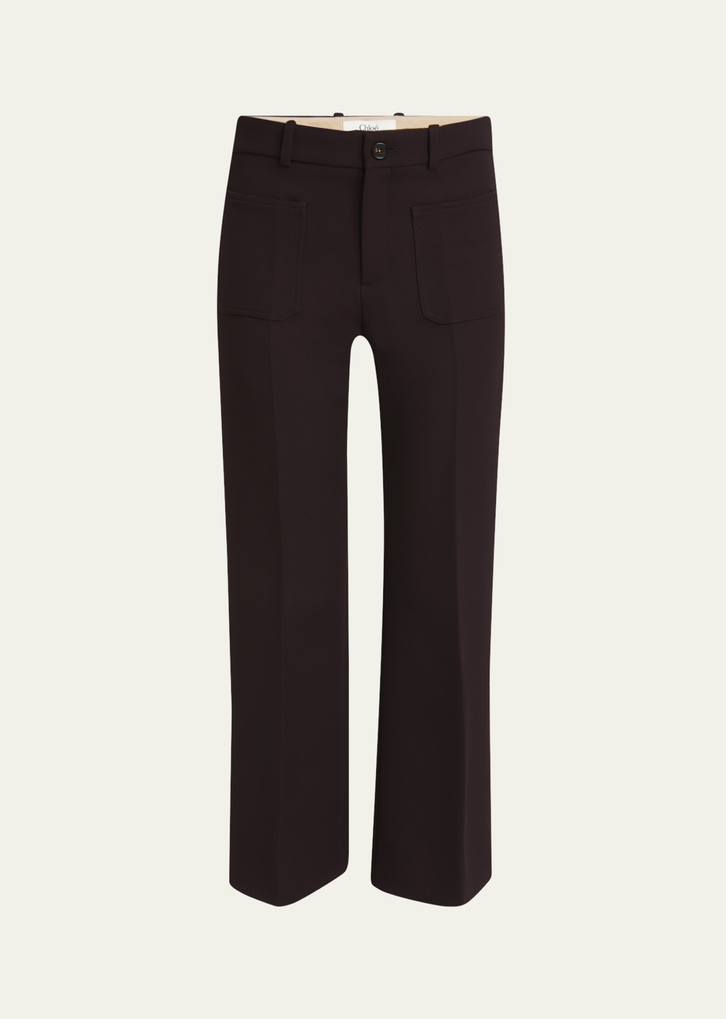 Flared Crop Cavalry Wool Trousers - 1