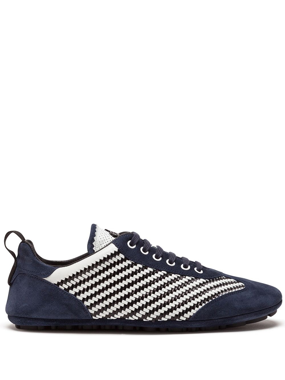 stripe design low-top lace-up sneakers - 1