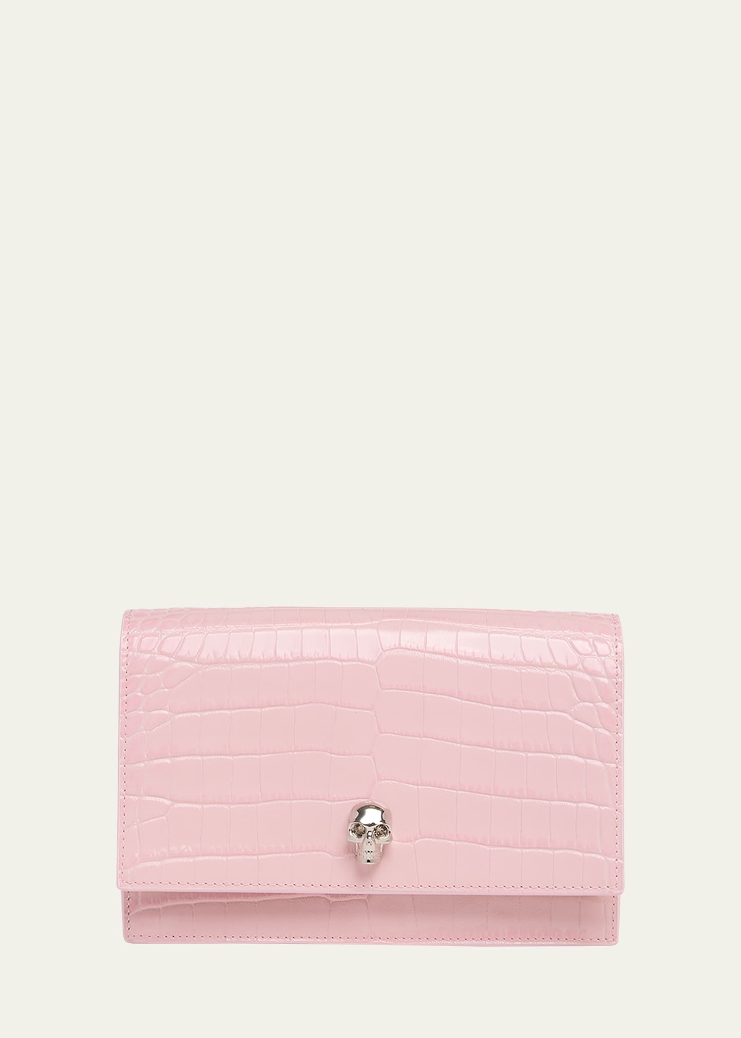 Mini Skull Croc-Embossed Crossbody Bag - 1