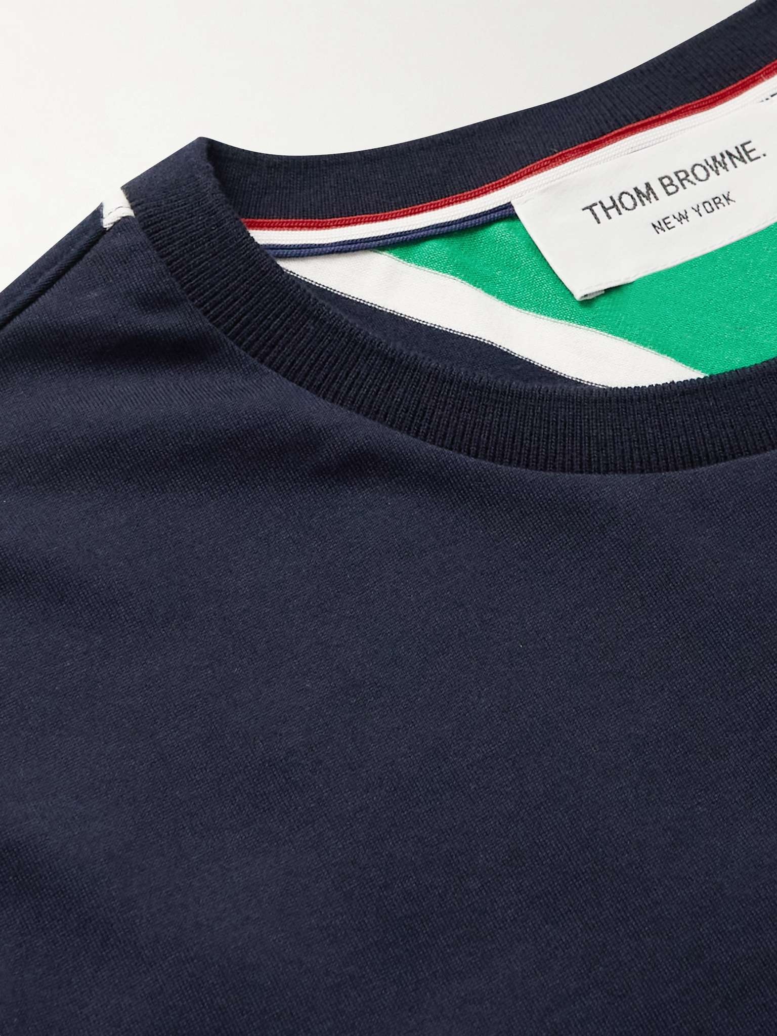 Logo-Appliquéd Striped Cotton-Jersey T-Shirt - 5