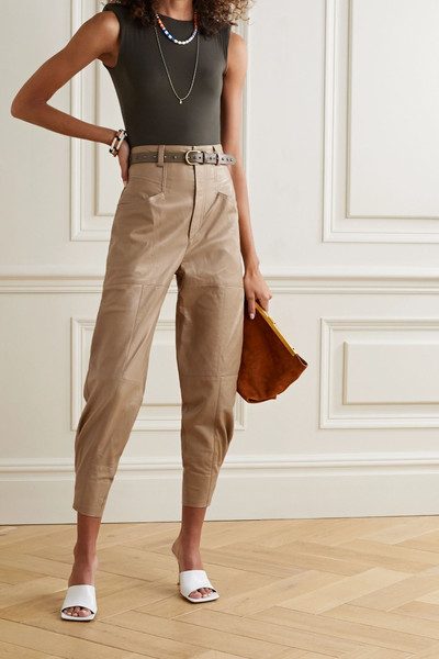 Isabel Marant Xiamao leather tapered pants outlook