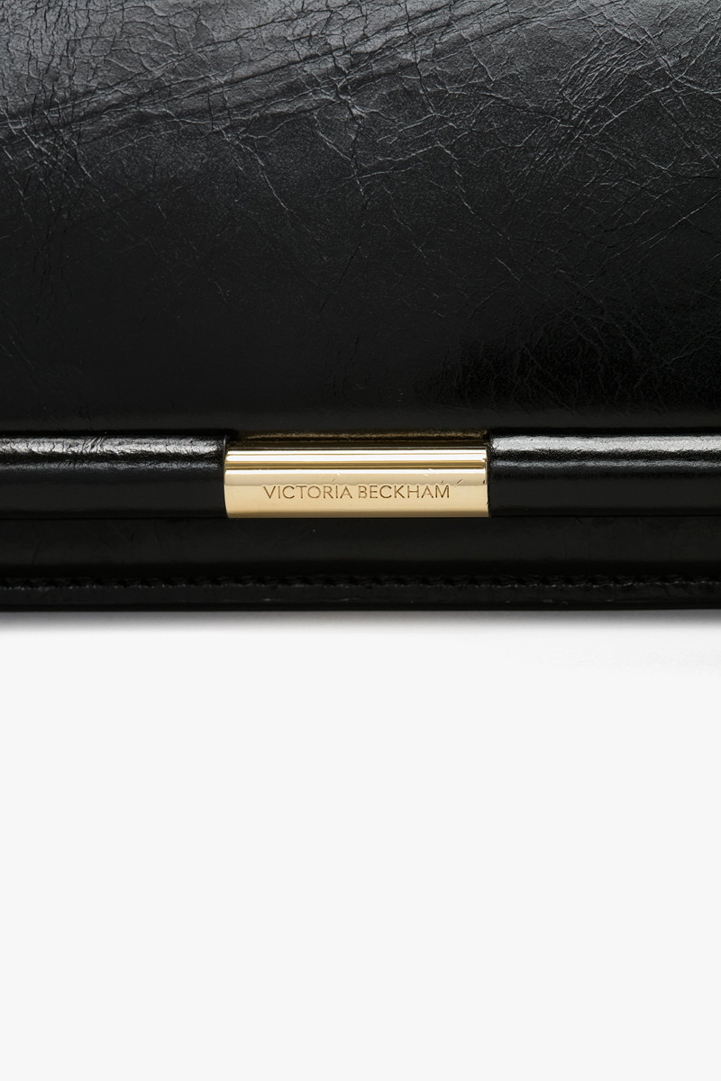 Victoria Beckham 202 Clutch Bag In Black Distressed Leather outlook
