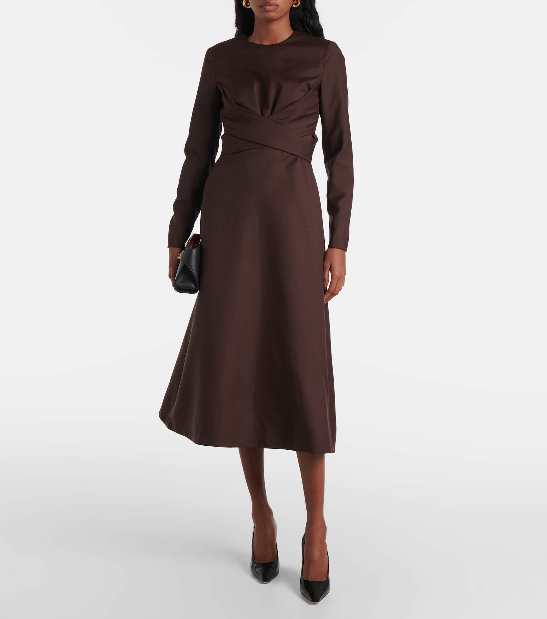 EMILIA WICKSTEAD ワンピース Elta wool midi dress979080 EMILIA WICKSTEAD Elta wool midi dress | REVERSIBLE