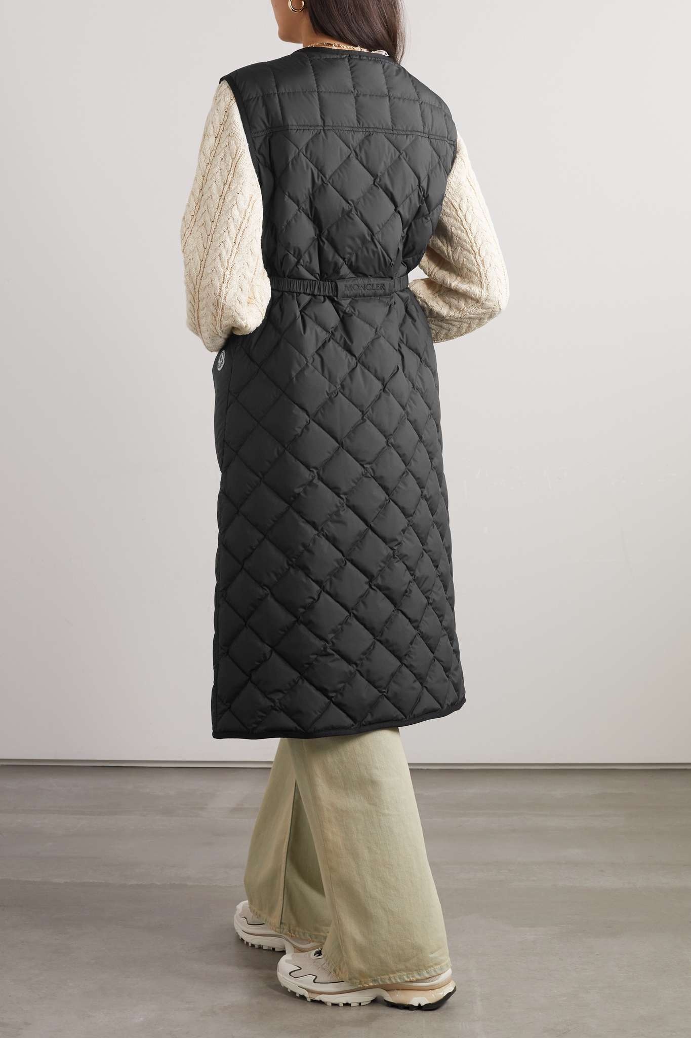 Butor appliquéd belted quilted shell down gilet - 4