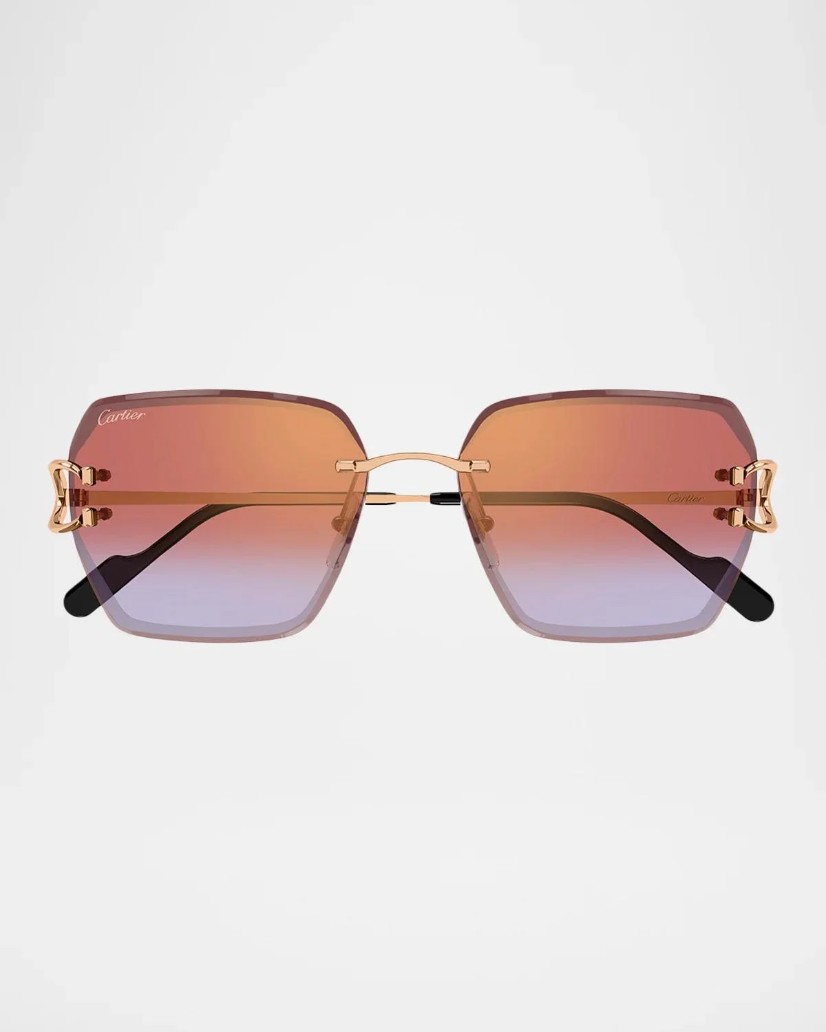 Motifs De Cartier 58MM Platinum-Plated Butterfly Sunglasses - 1