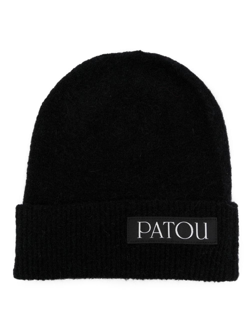 logo-patch wool beanie - 1