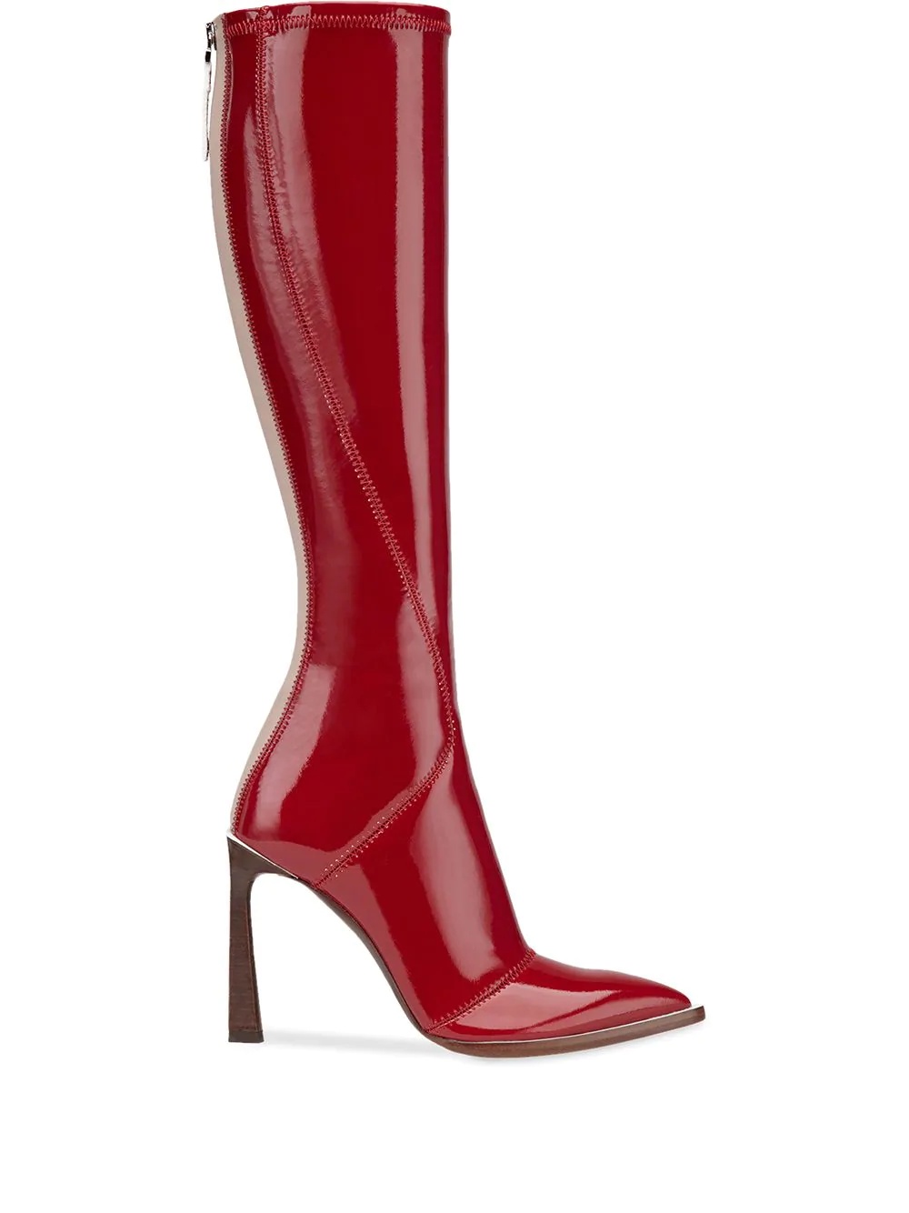 patent leather pointed toe boots - 1