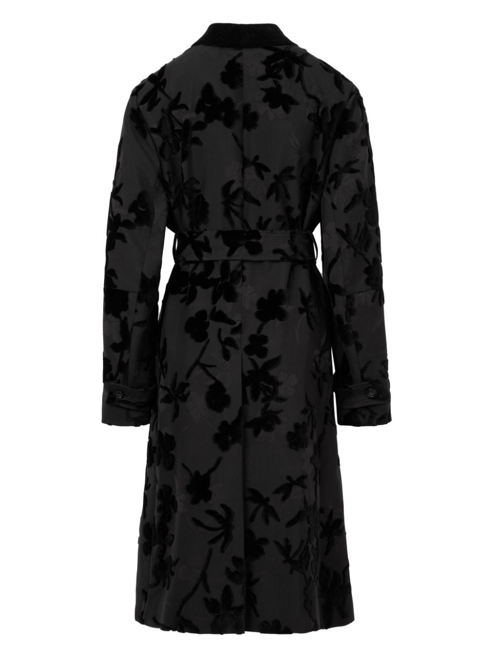 floral-print trench coat - 5