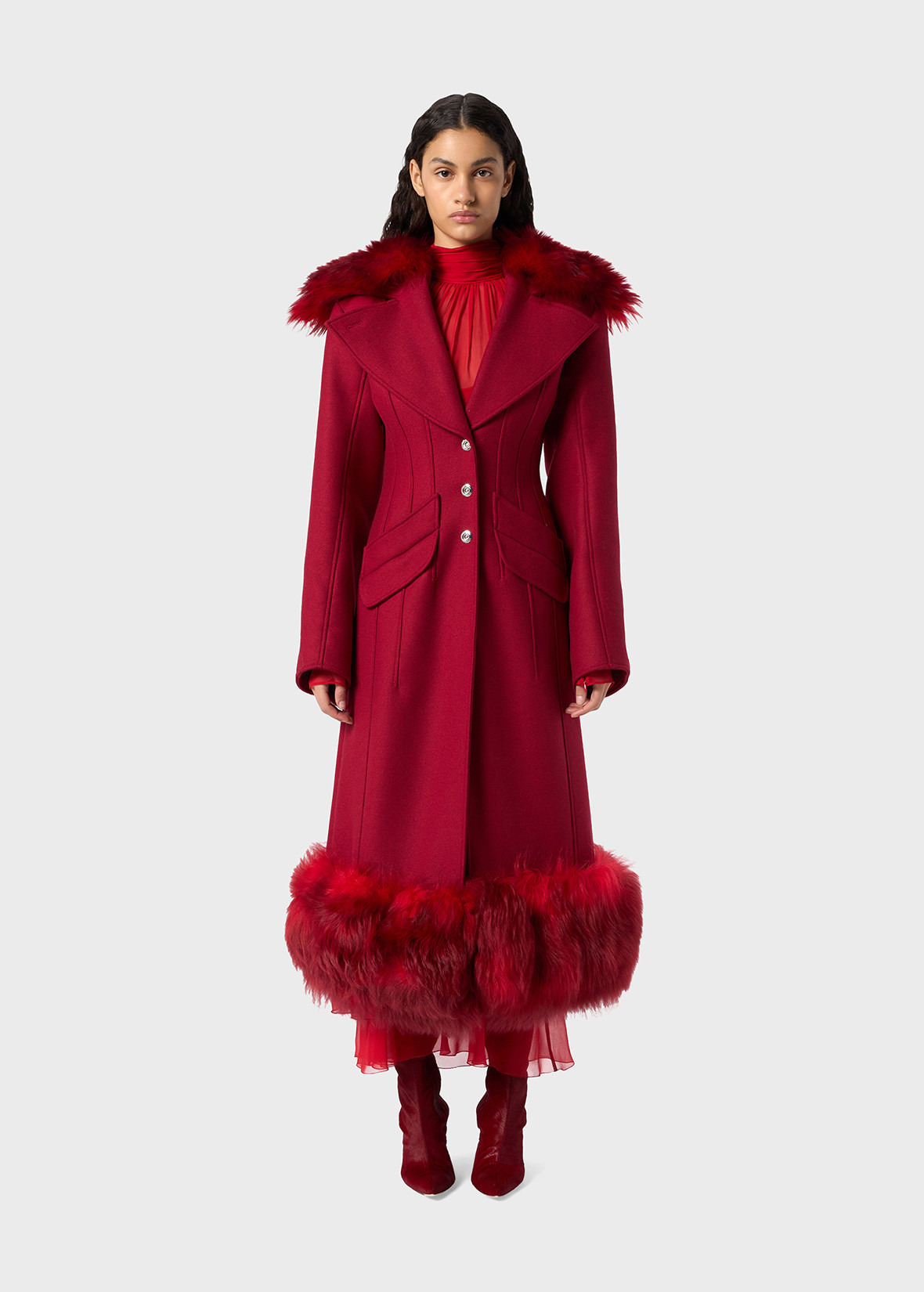 WOOL COAT WITH FUR - 3