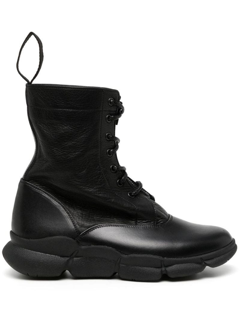Y's lace-up combat boots outlook