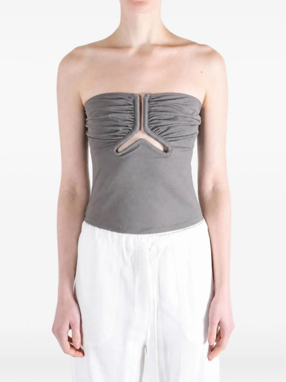cut-out ruched top - 1