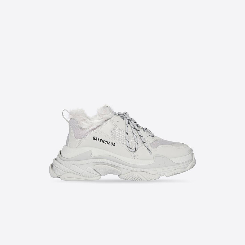 Women's Triple S Sneaker Fake Fur in Grey - 1