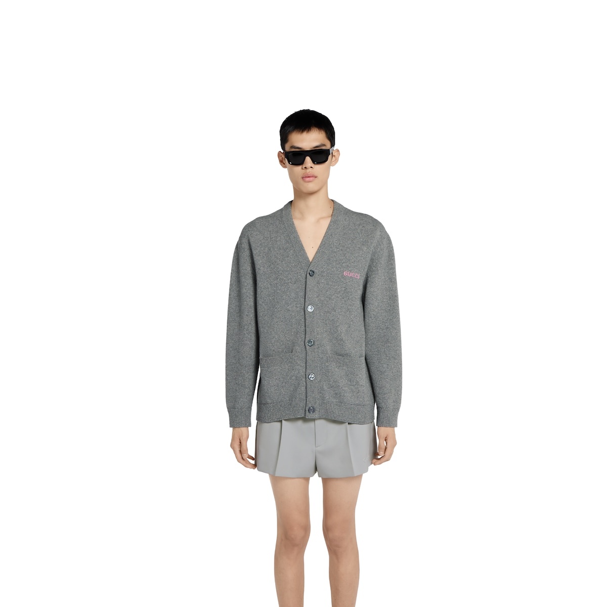 Wool cashmere cardigan with intarsia - 3