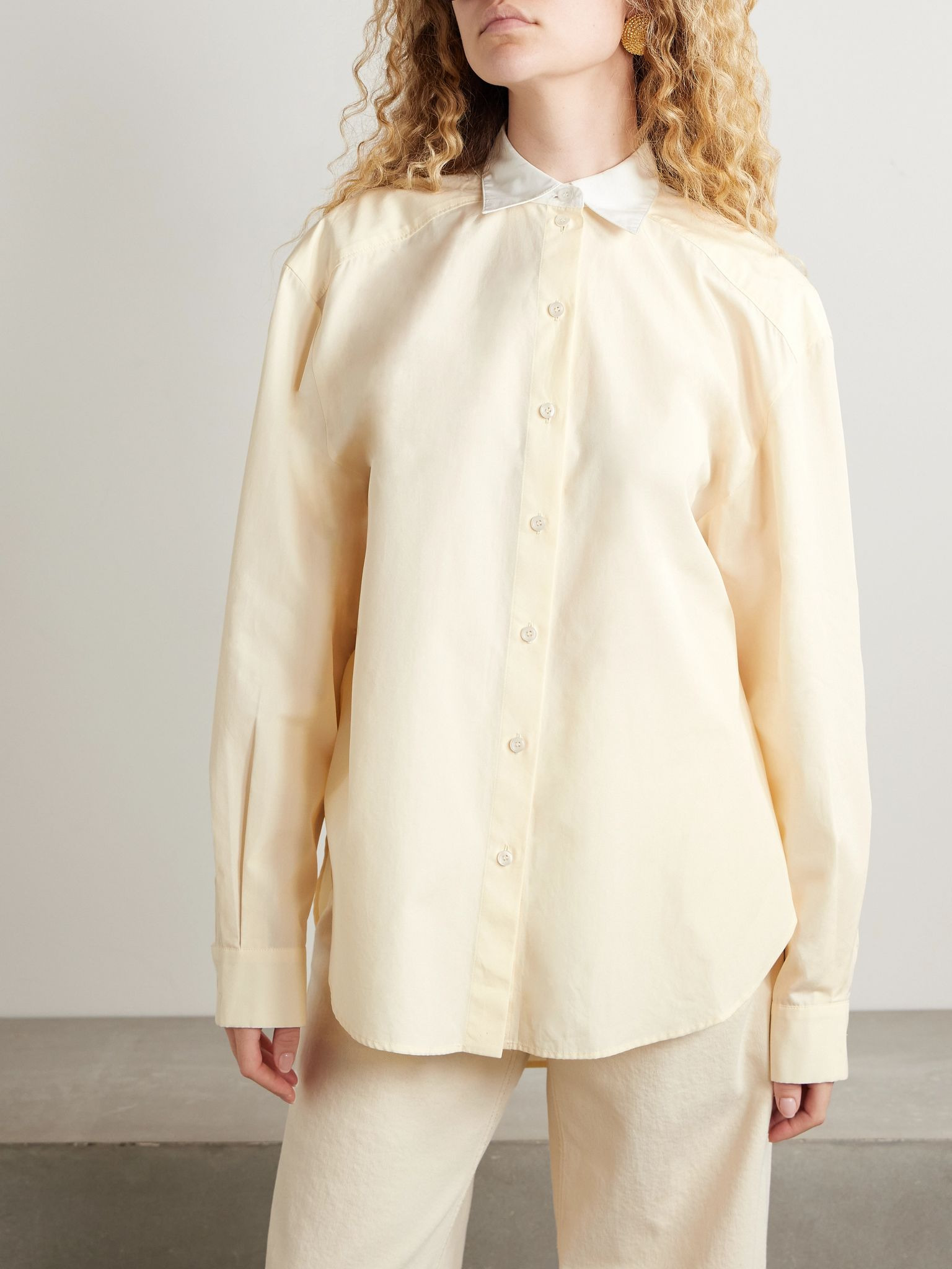 Organic cotton-poplin shirt Off-white - 3