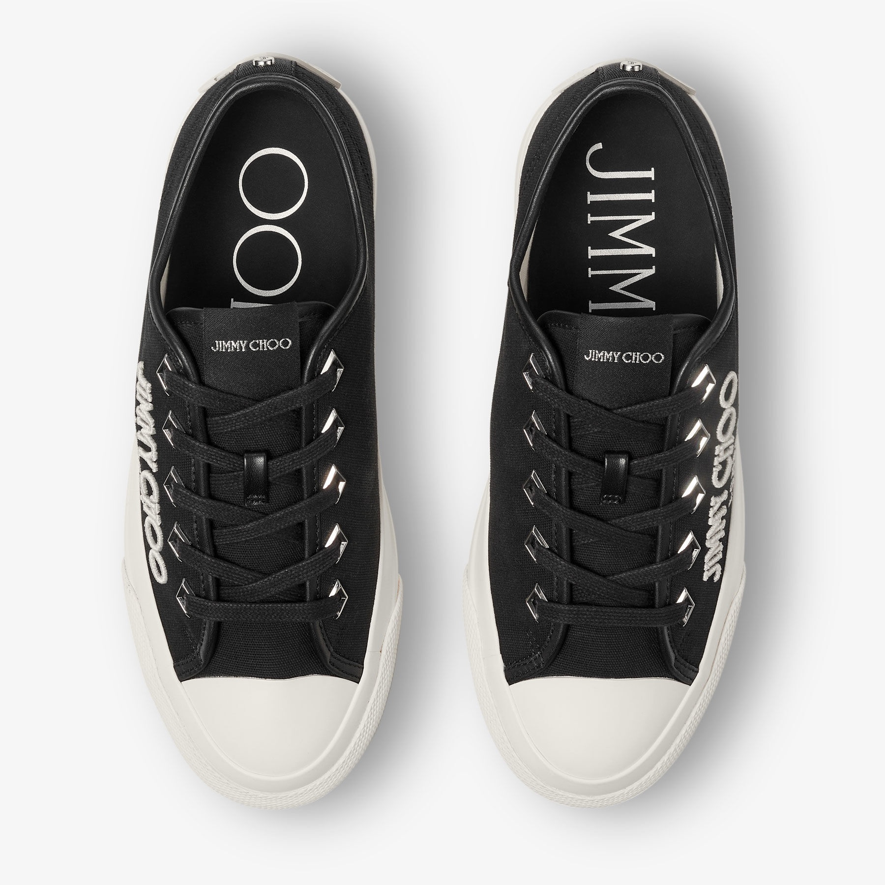 JIMMY CHOO Palma Maxi/F Black and Latte Canvas Platform