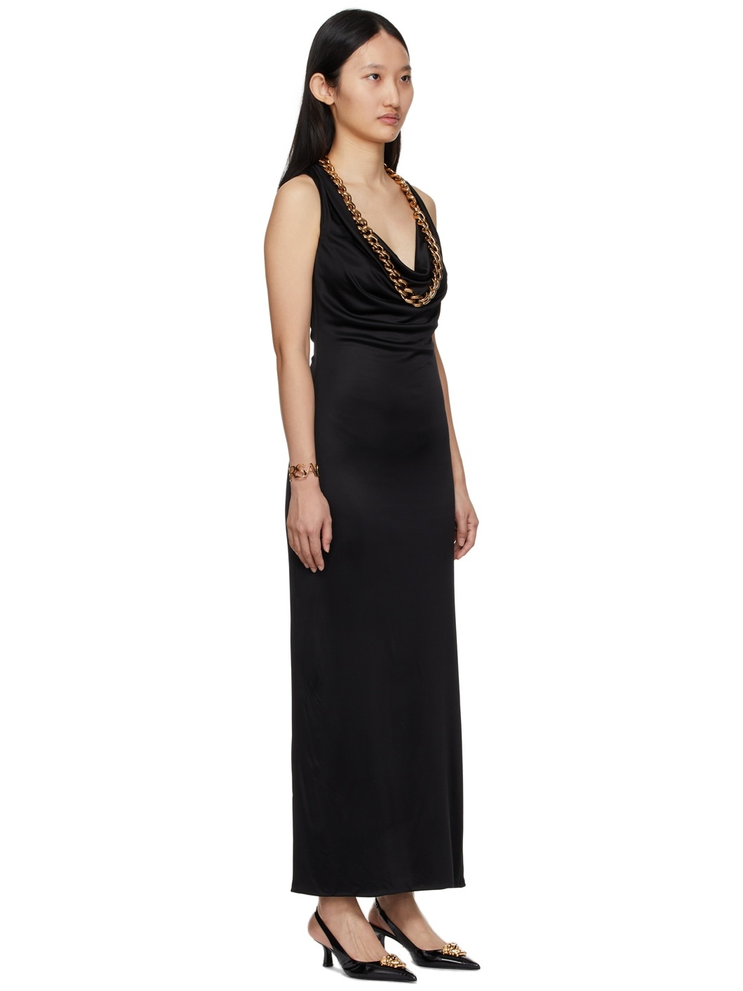 Black Woven Chain Dress - 2
