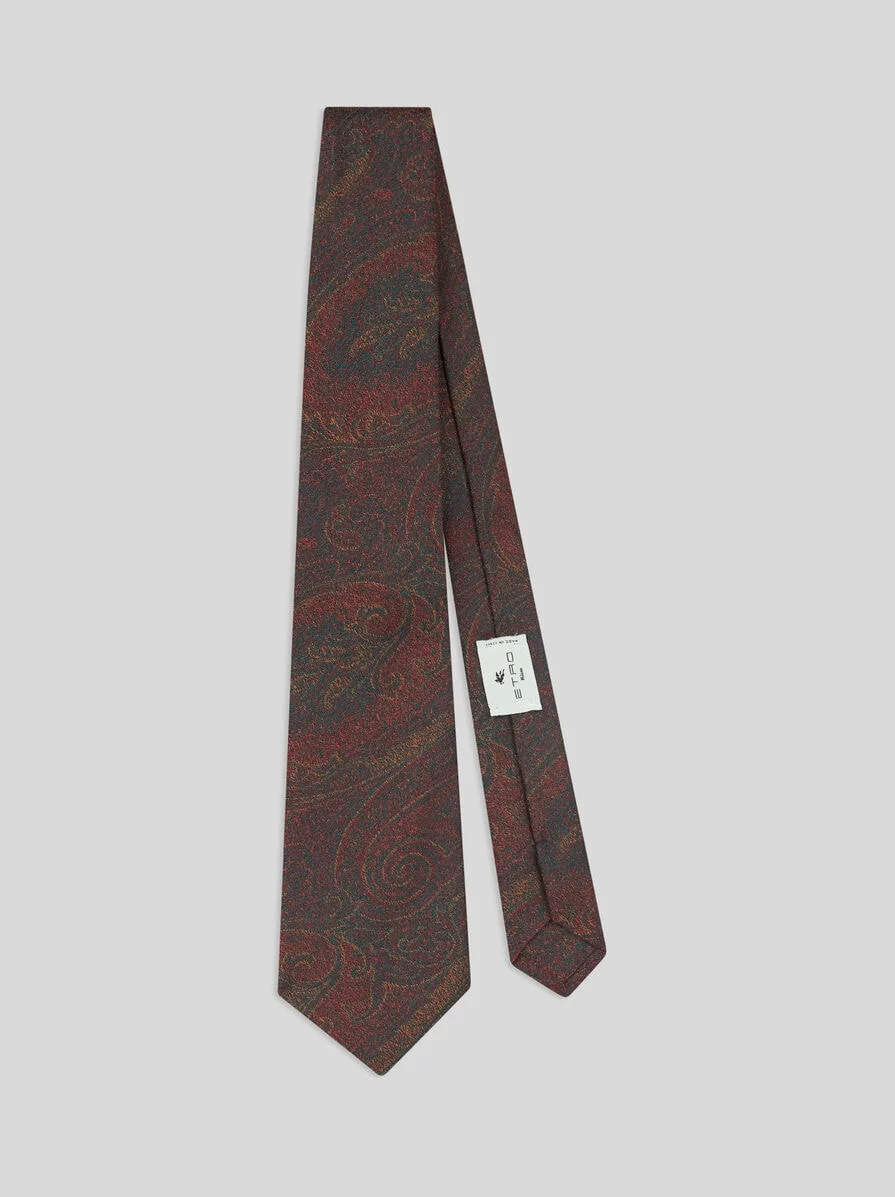 SILK JACQUARD TIE WITH ARNICA MOTIF - 1